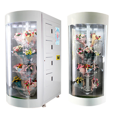 透明な棚の表示が付いている花束のための自動花の自動販売機